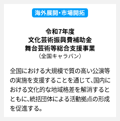 令和7年度 文化芸術振興費補助金 舞台芸術等総合支援事業（全国キャラバン）